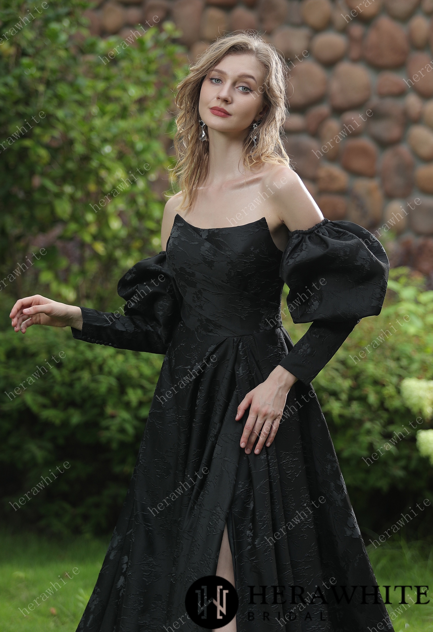 Scoop Neckline Brocade Satin Pockets Ballgown Wedding Dress