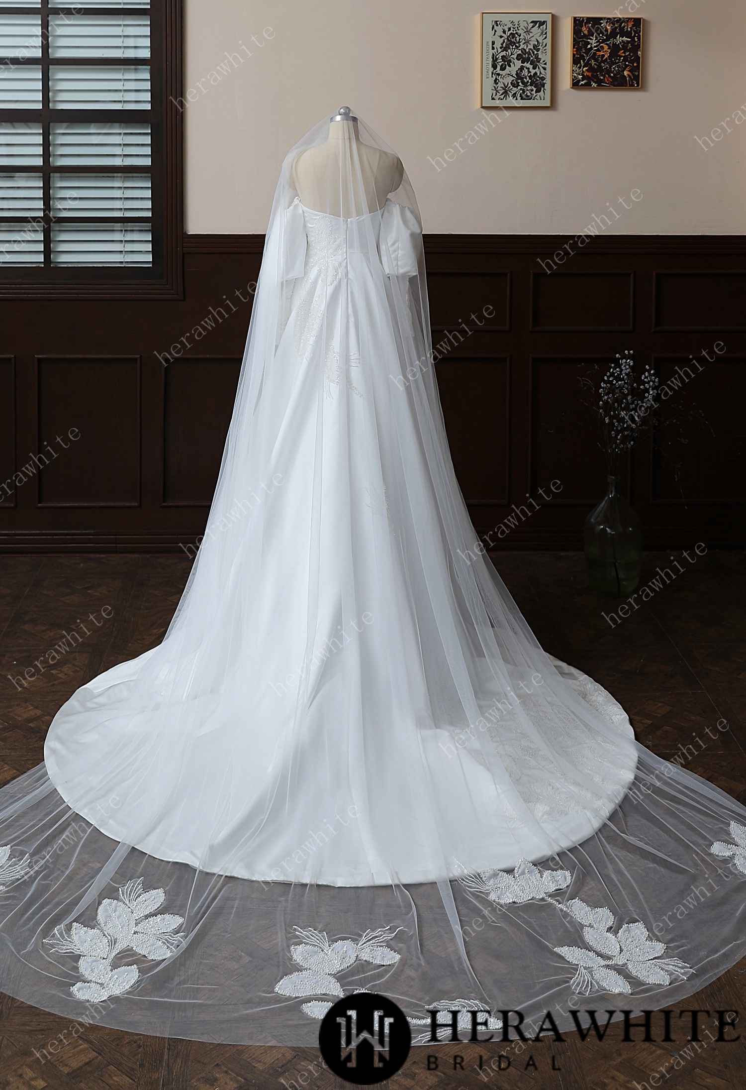 Simplicity Cathedral Length Lace Bridal Veil