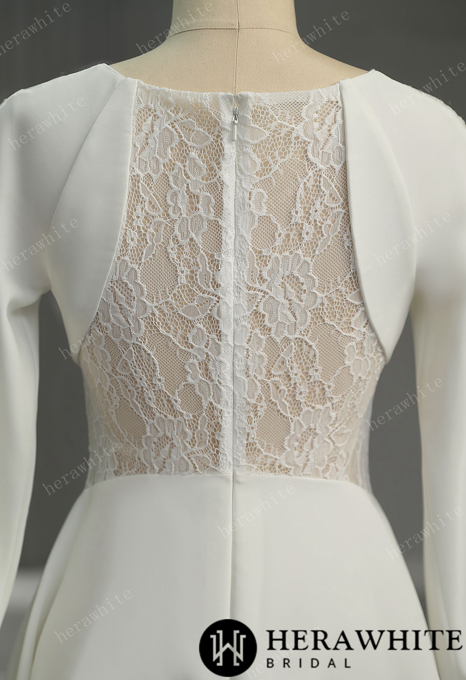 Graceful Illusion Lace Short Wedding Dress