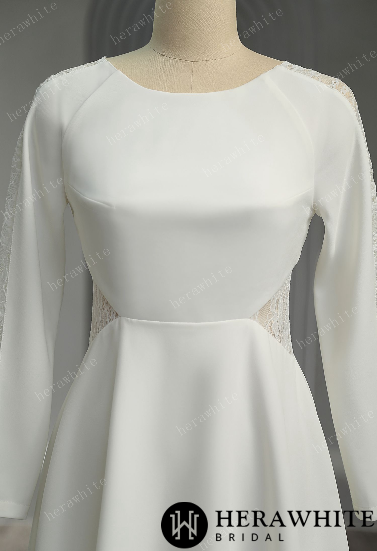 Graceful Illusion Lace Short Wedding Dress
