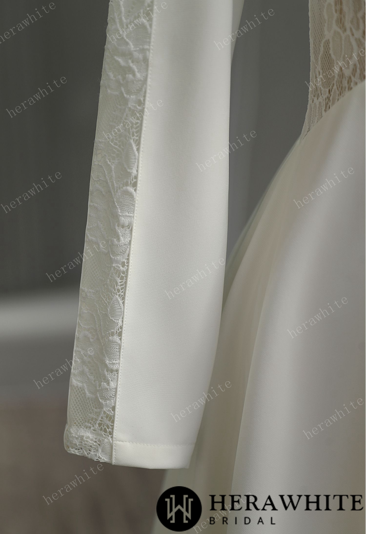 Graceful Illusion Lace Short Wedding Dress