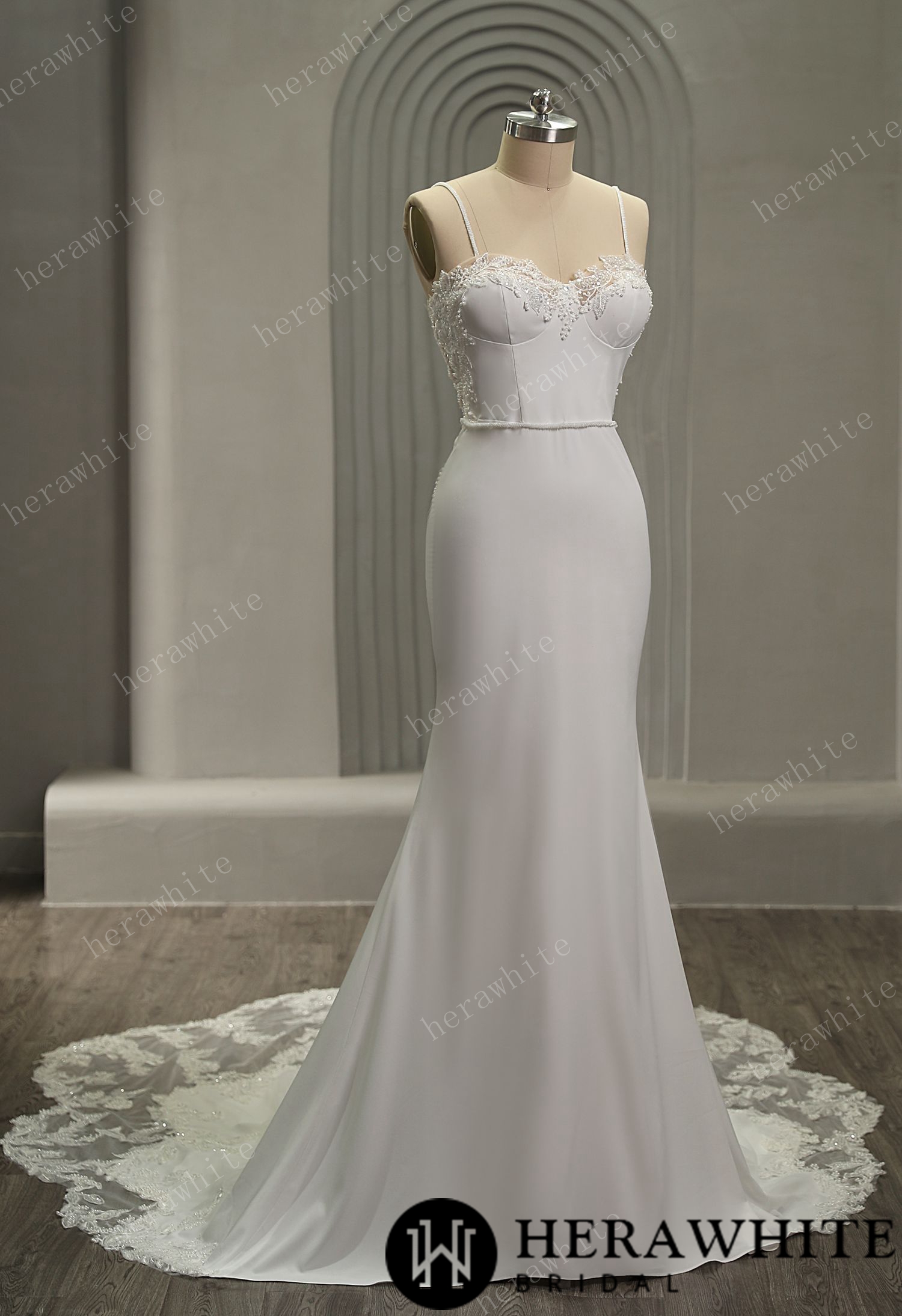 Sexy Spaghetti Straps Lace Wedding Dress