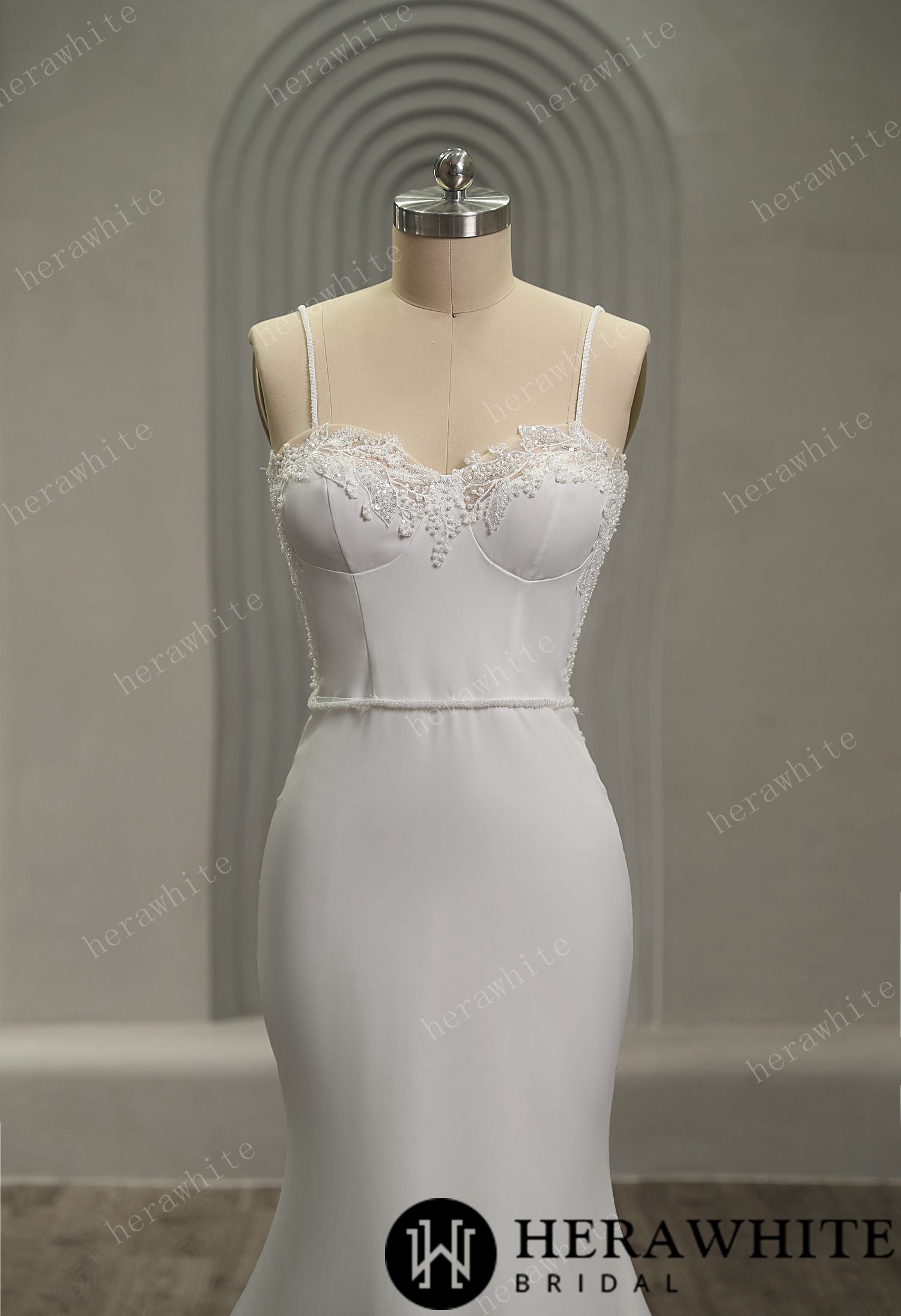 Sexy Spaghetti Straps Lace Wedding Dress