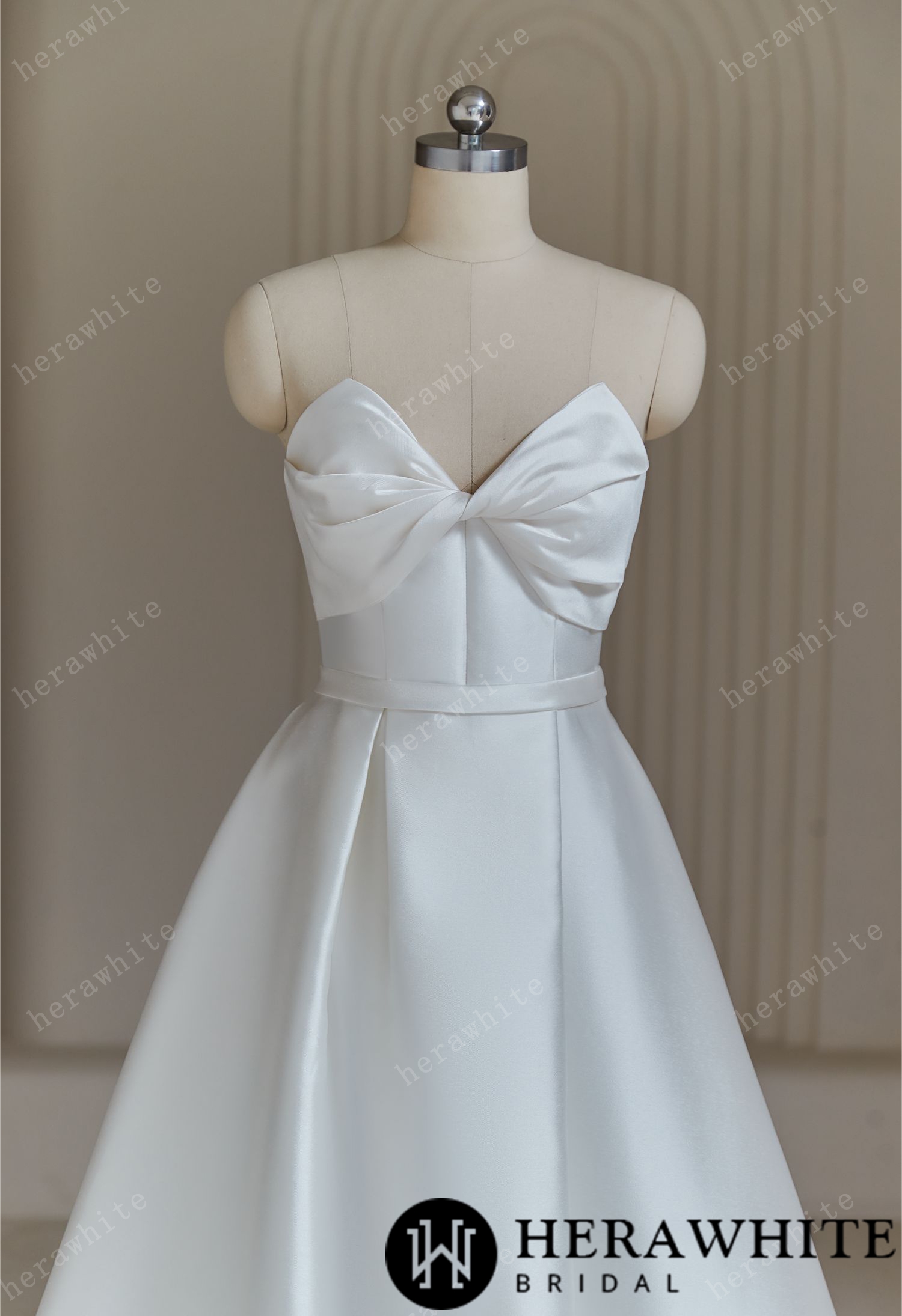 Unique A Line Mikado Sweetheart Wedding Dress with Ruching