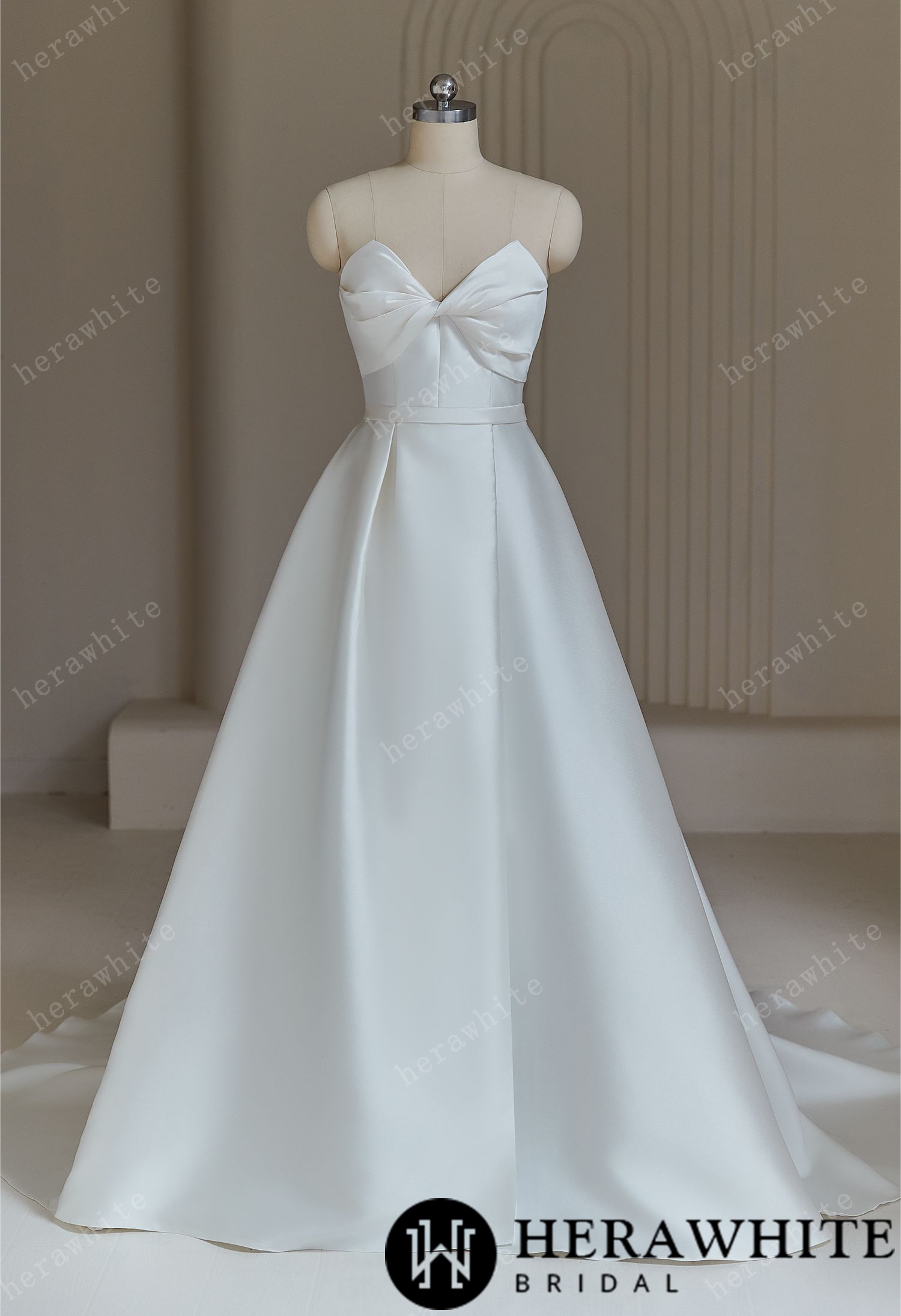 Unique A Line Mikado Sweetheart Wedding Dress with Ruching