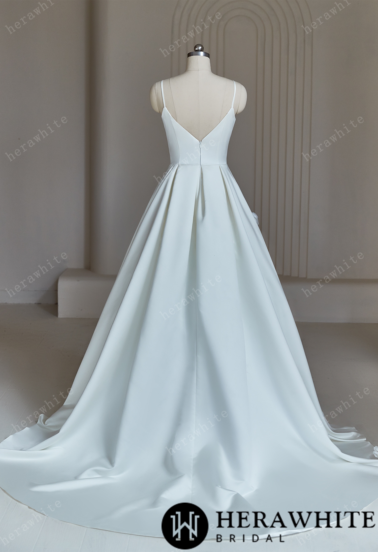 Sophisticated  A-Line Wedding Dress With Spaghetti Straps