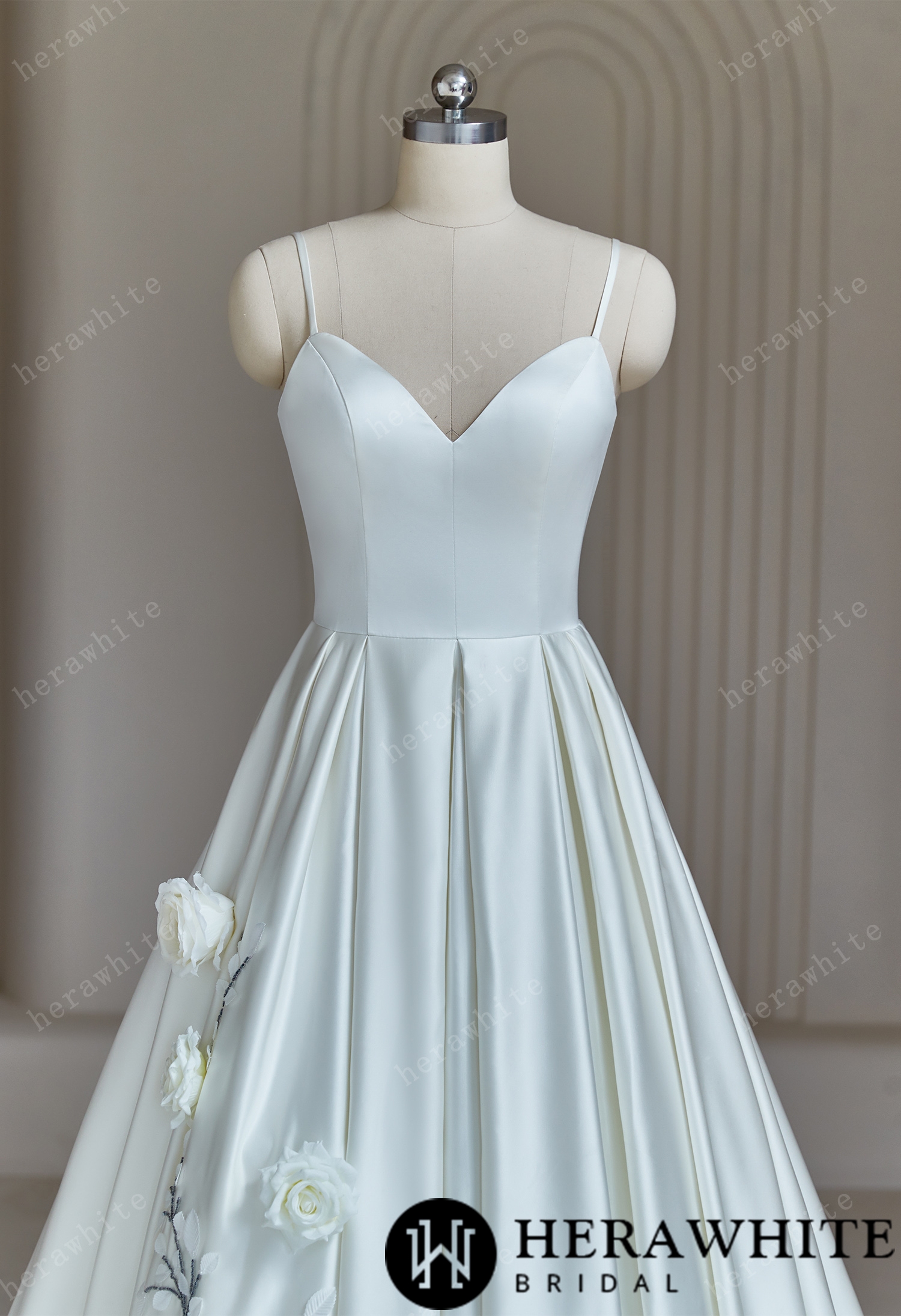 Sophisticated  A-Line Wedding Dress With Spaghetti Straps