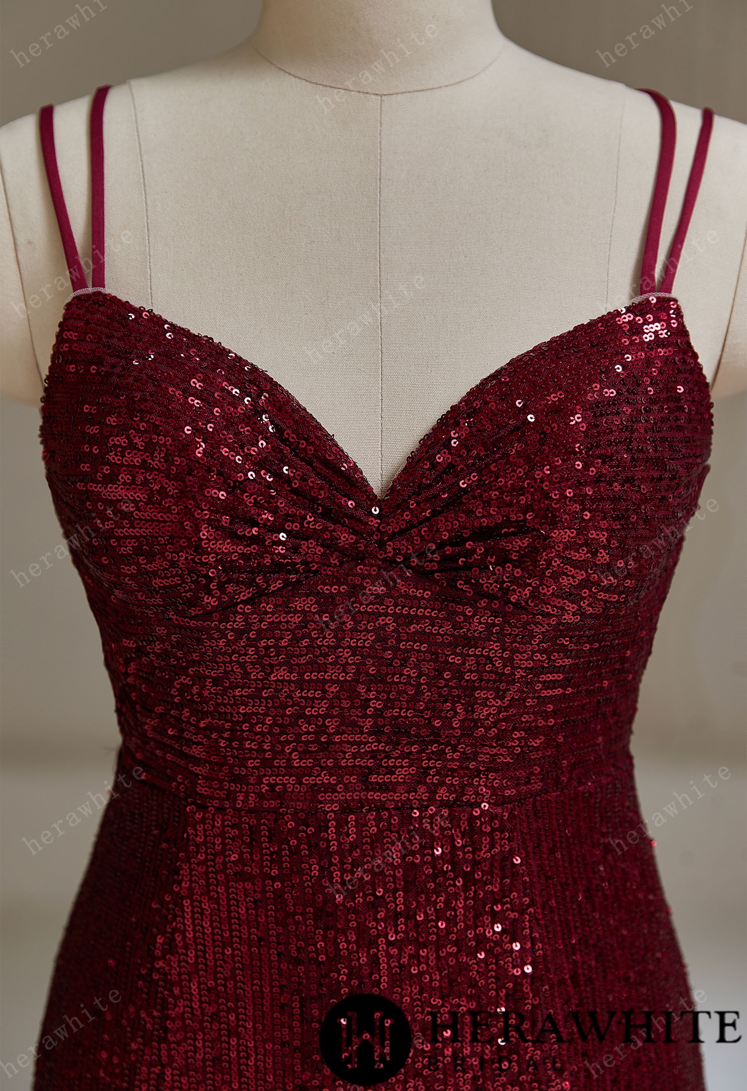 Sexy V-Neck Sequined Evening Dress