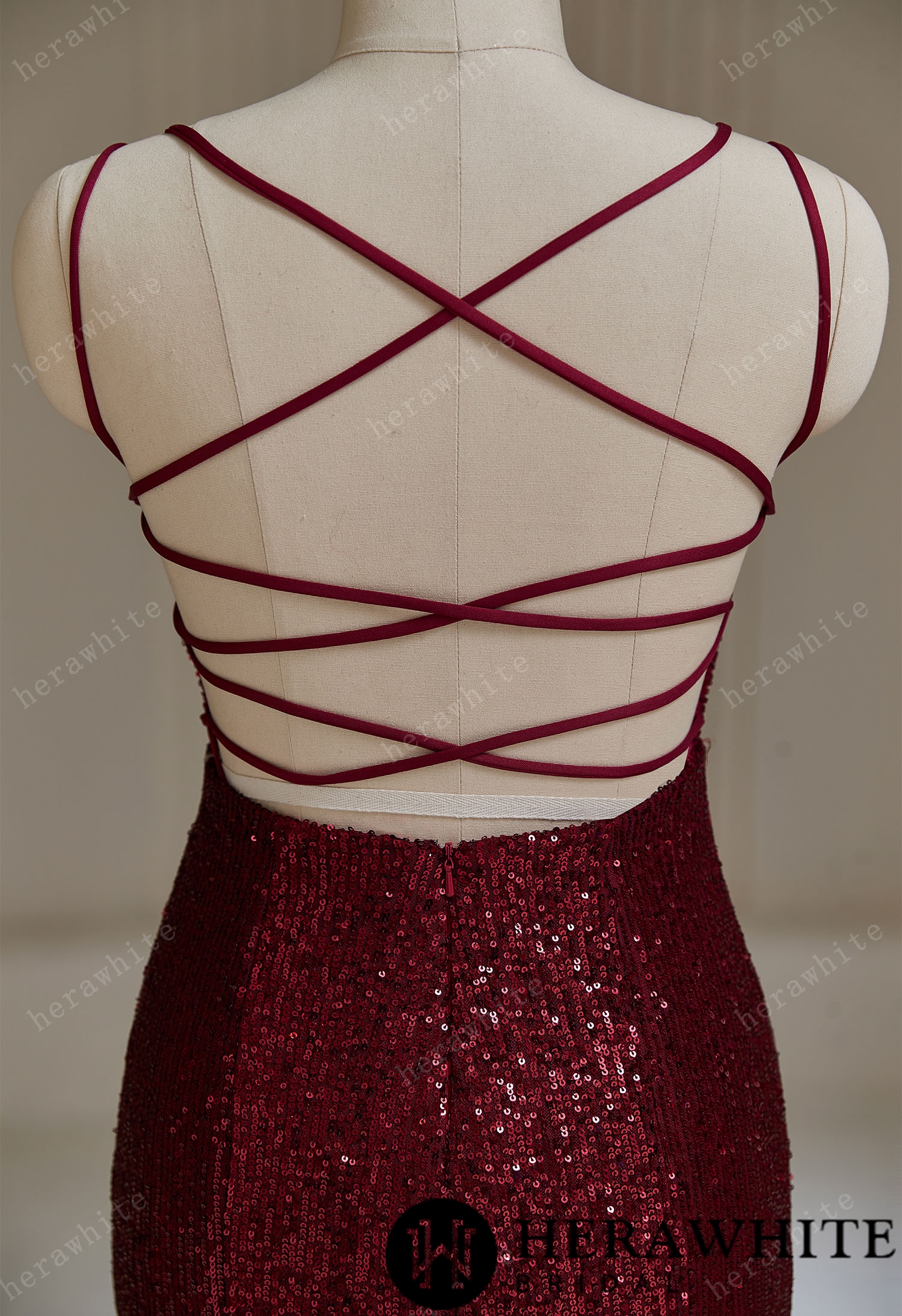 Sexy V-Neck Sequined Evening Dress