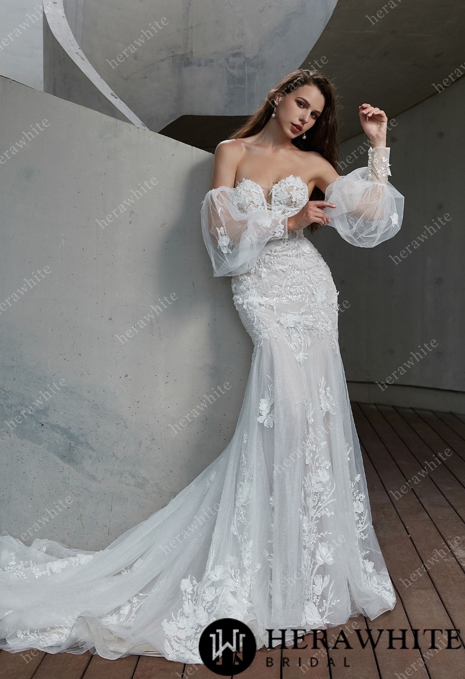 Sexy Sweetheart 3D Floral Mermaid Wedding Gown