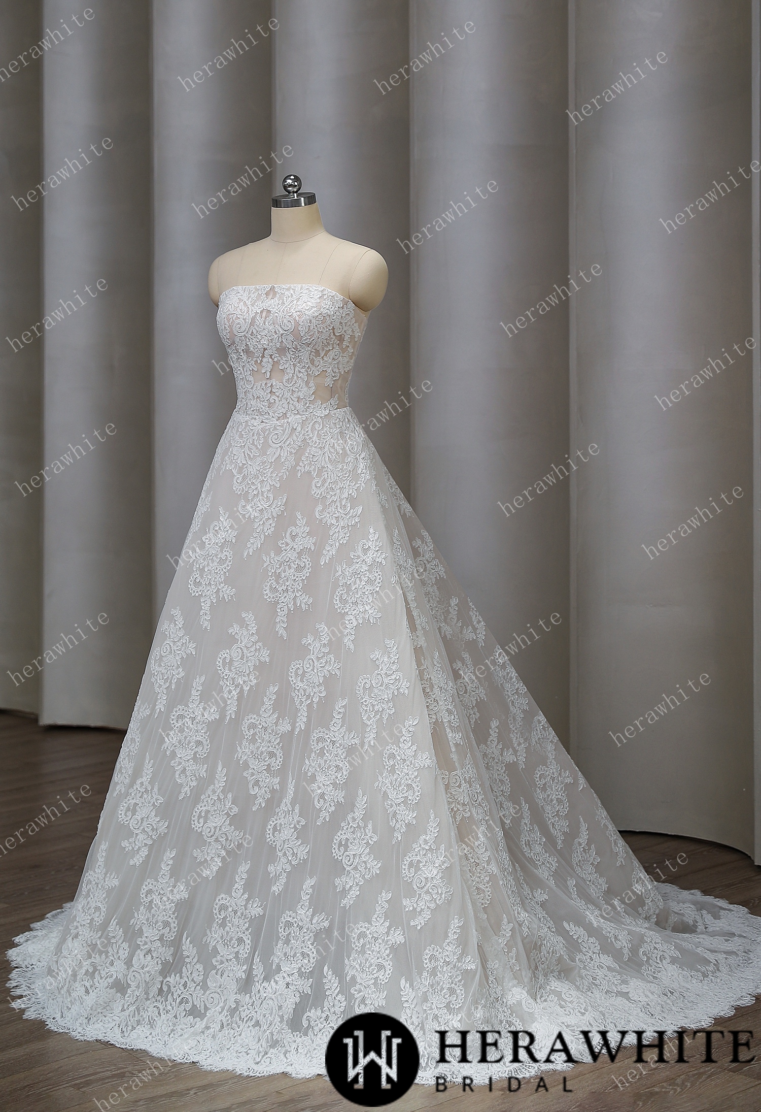 Floral Fantasy A-Line With Organza Dress And Captivating Details