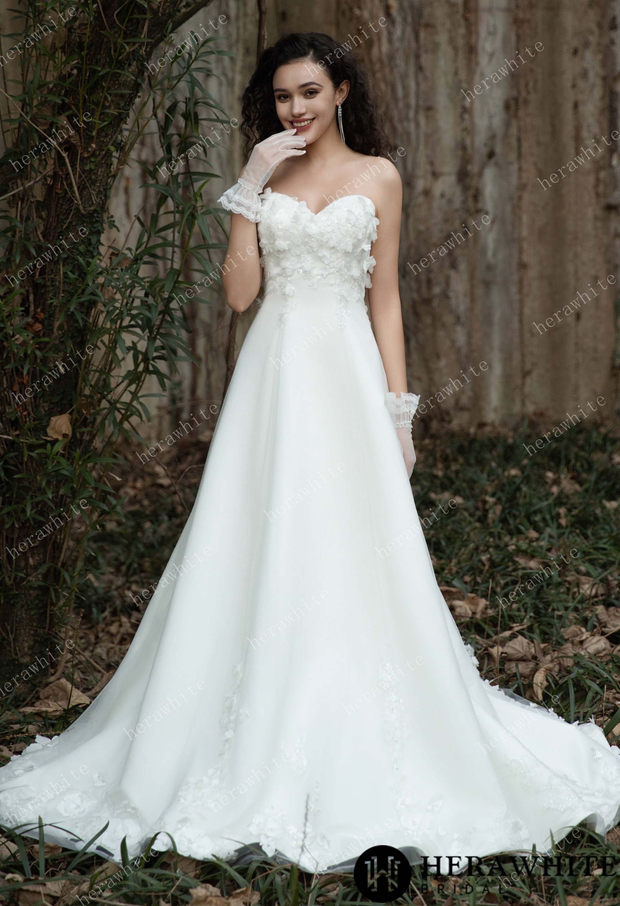Fairy Sweetheart Neckline Satin Gown With Ribbon