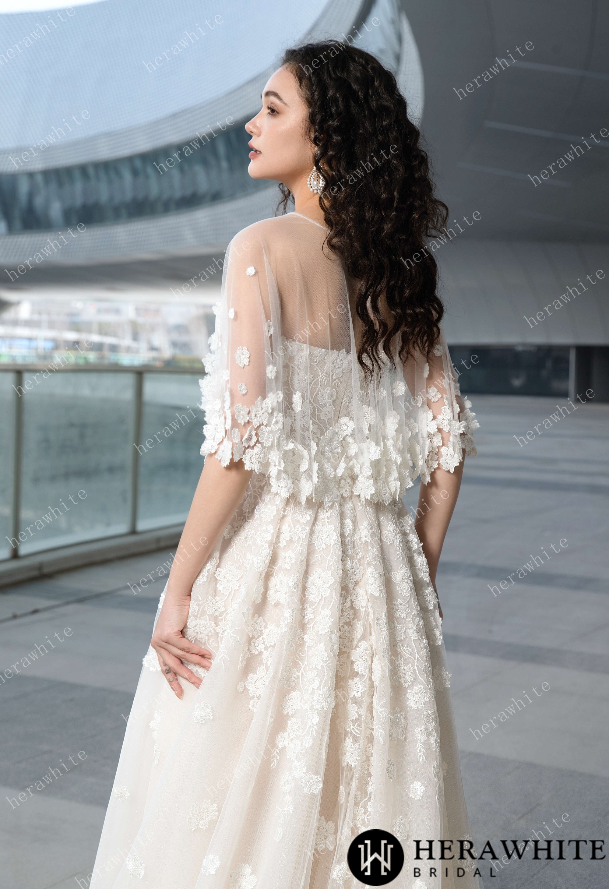 Elegant Lace A-Line Gown With Sweetheart Neckline and Intricate Floral Detailing