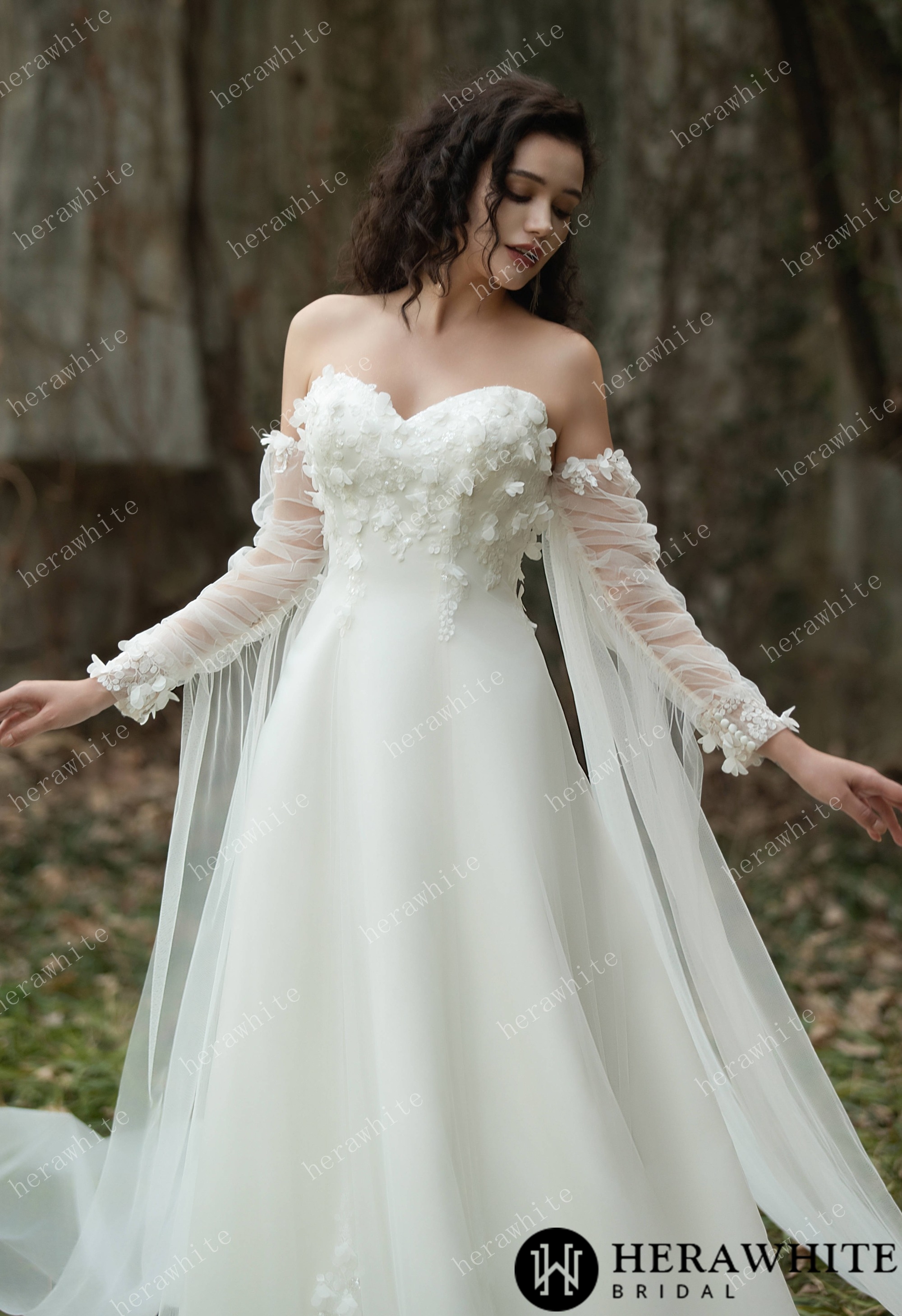 Fairy Sweetheart Neckline Satin Gown With Ribbon