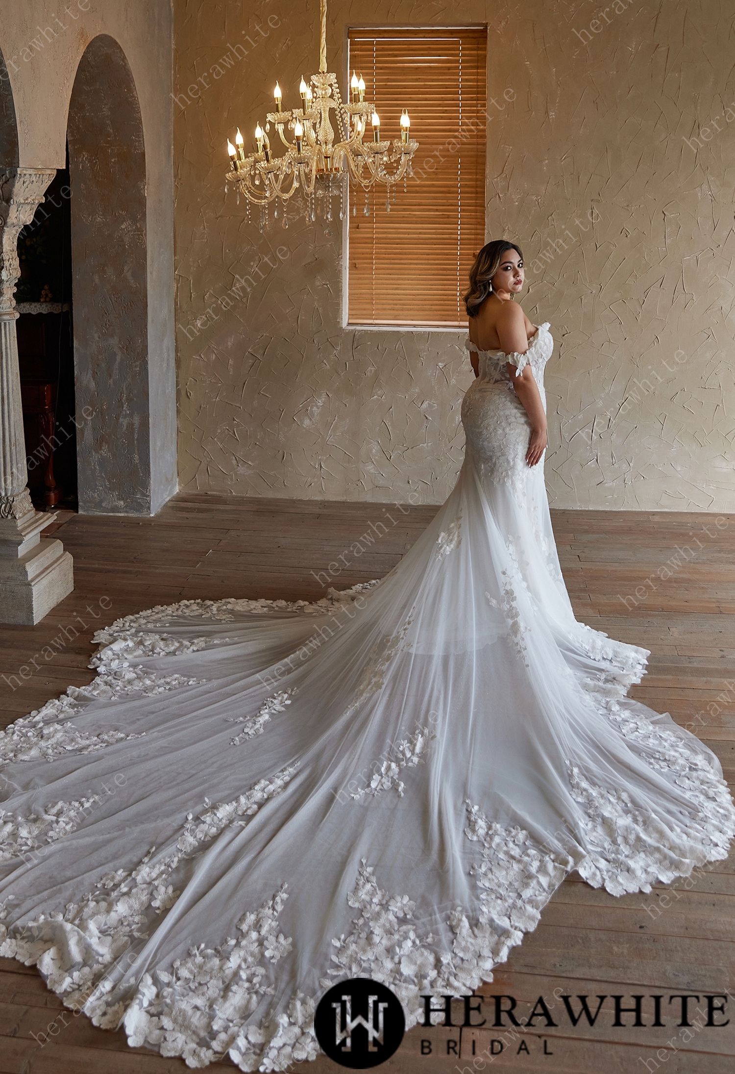 Enchanting Mermaid Silhouette Wedding Dress with Chapel Train