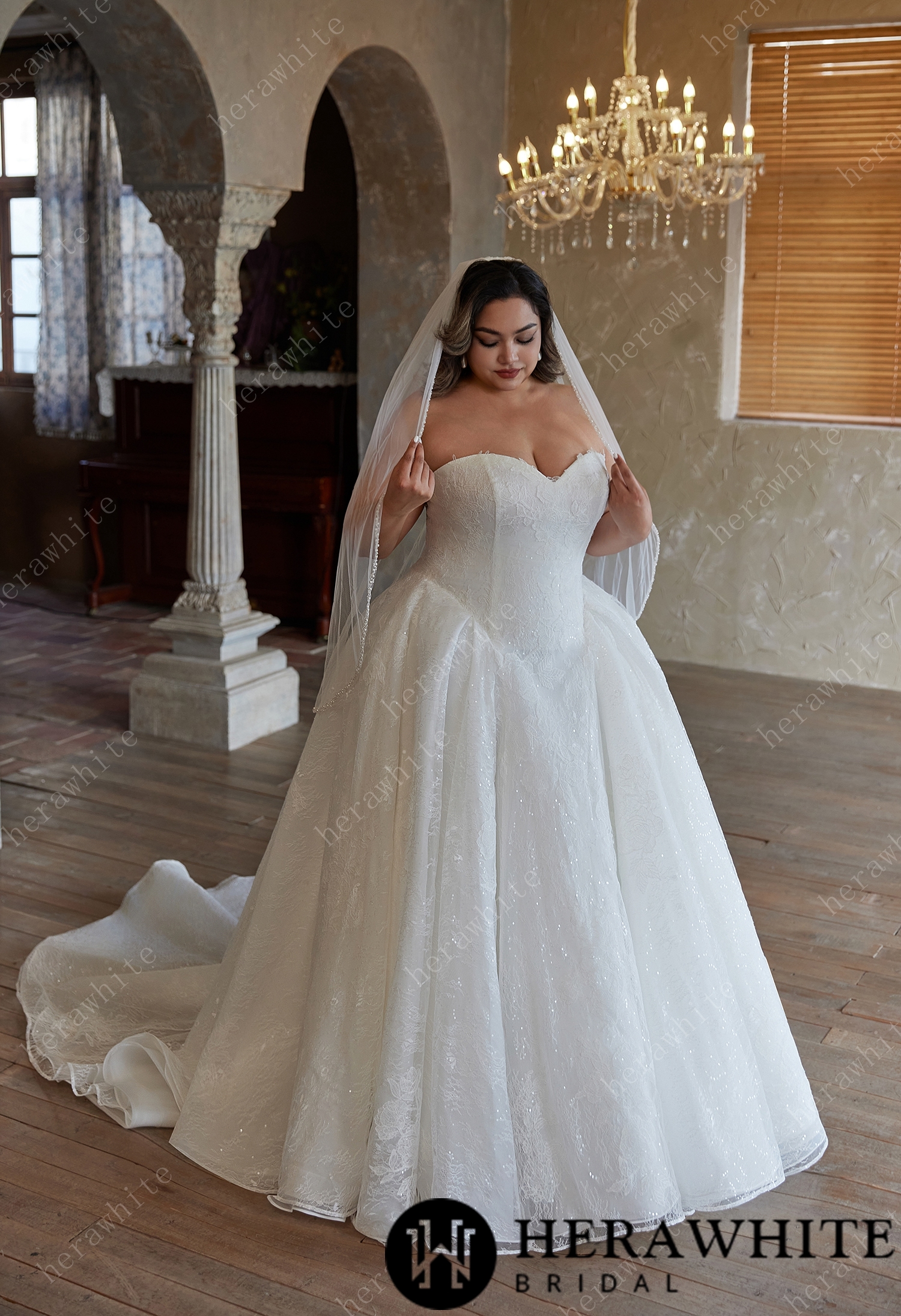 Elegant Short Wedding Veil with Delicate Embellishments