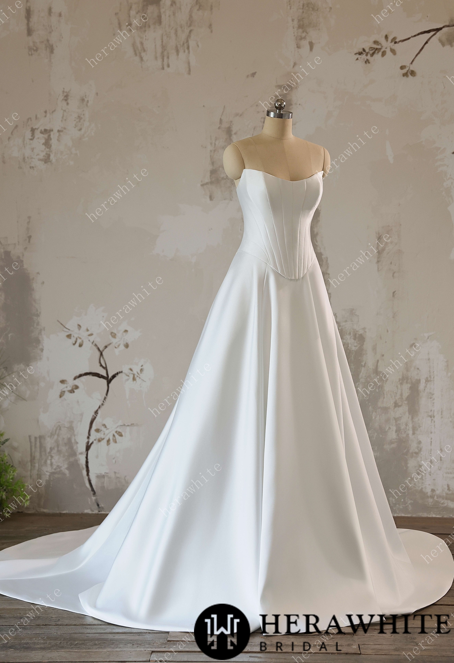 Elegant Two-Piece Wedding Dress- Like Overlay