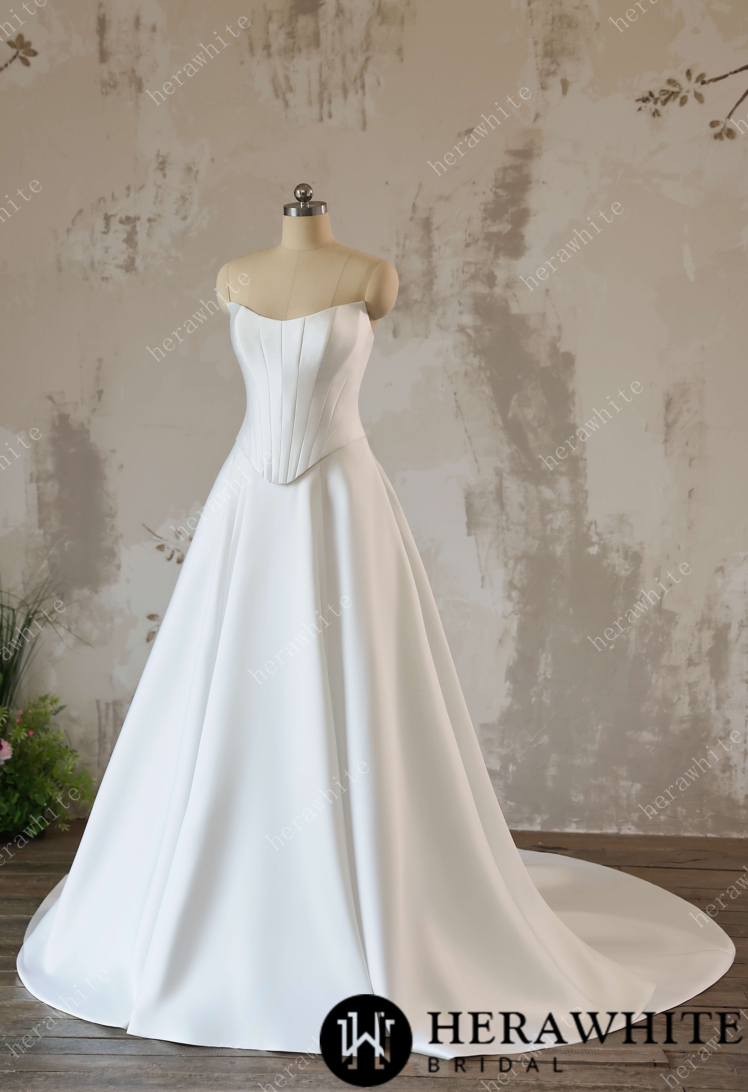 Elegant Two-Piece Wedding Dress- Like Overlay