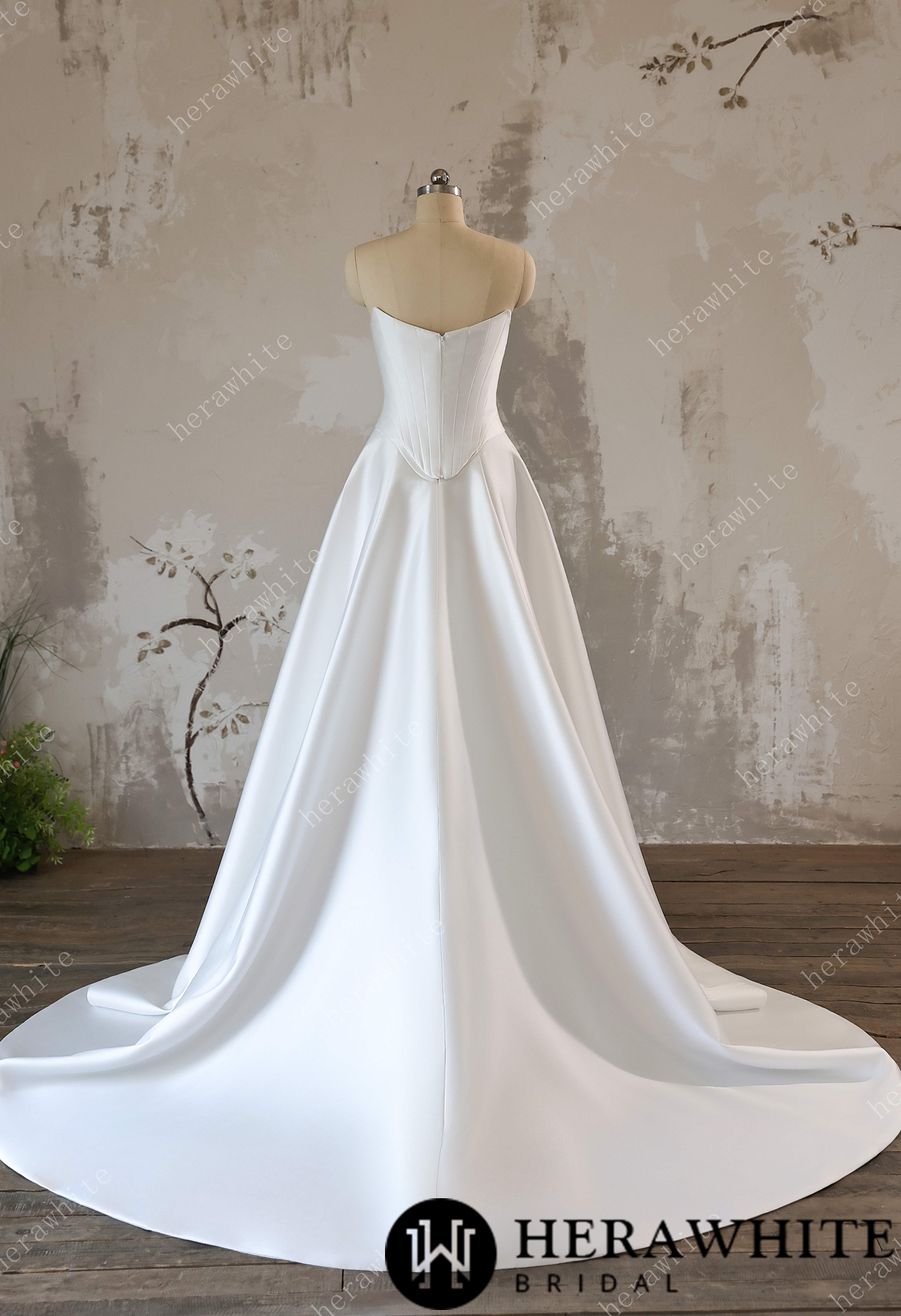 Elegant Two-Piece Wedding Dress- Like Overlay