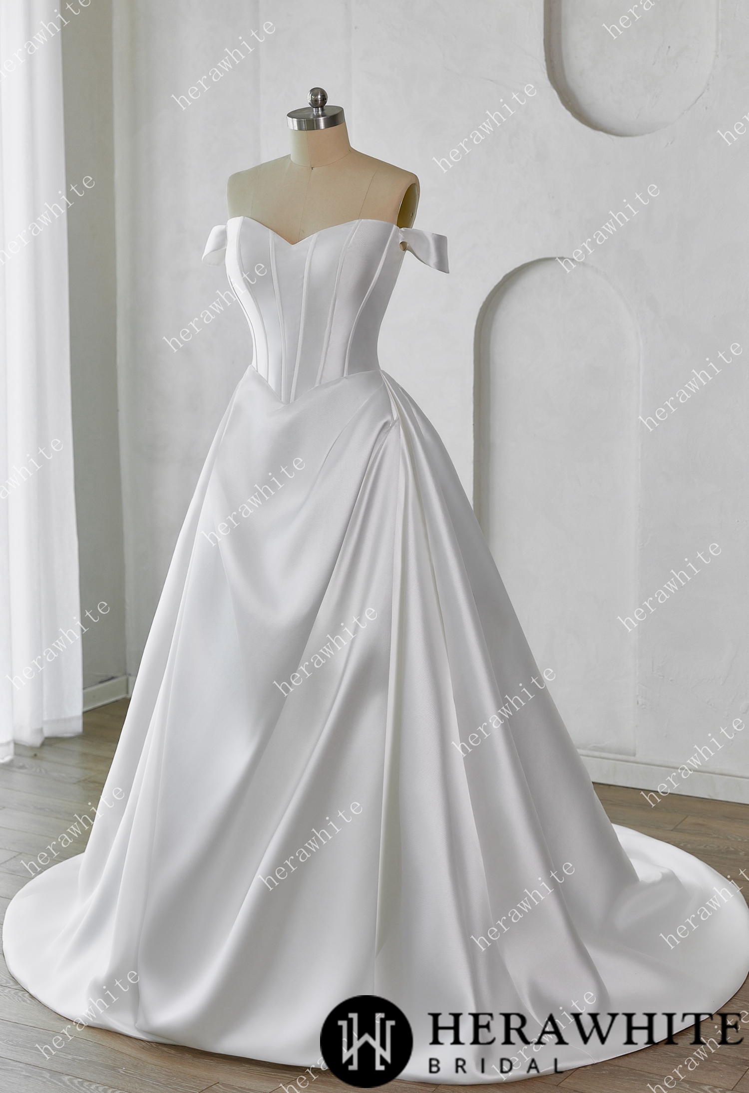 Elegant Corset Mikado Ball Gown with Soft Sweetheart Neckline