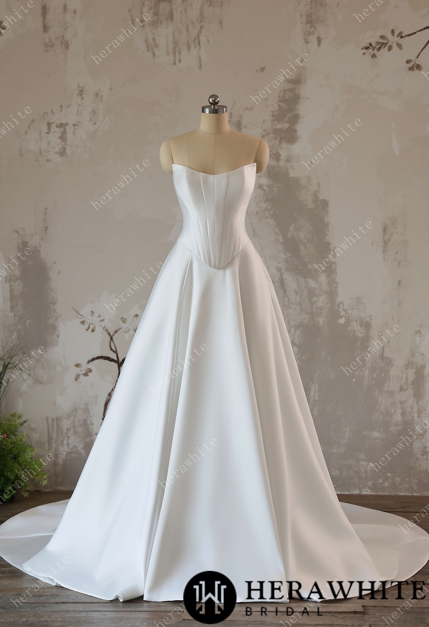 Elegant Two-Piece Wedding Dress- Like Overlay