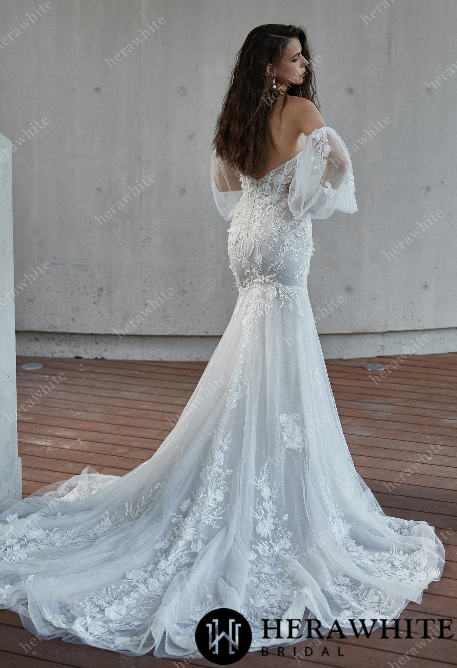 In Stock/ Sexy Sweetheart 3D Floral Mermaid Wedding Gown