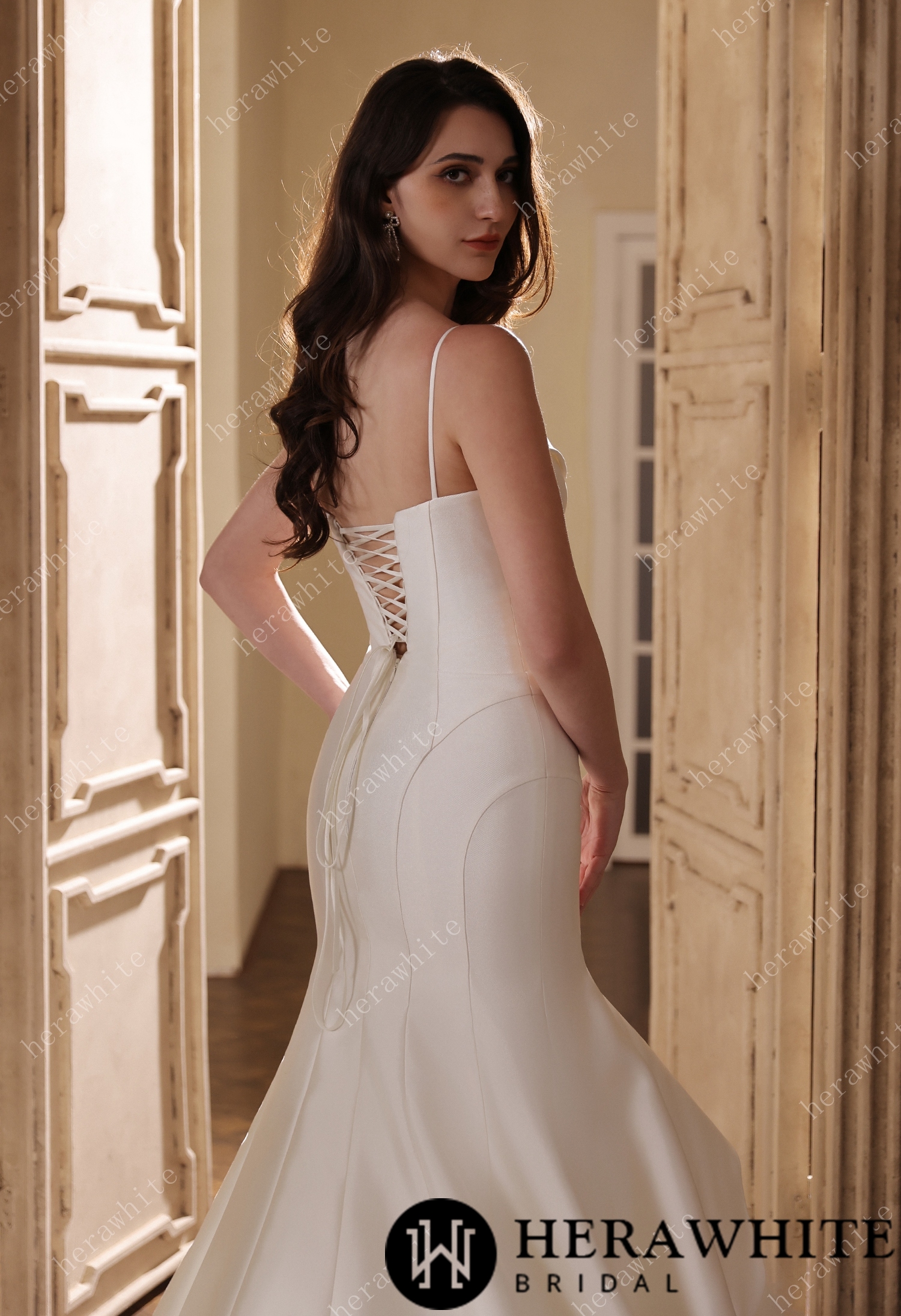 Mikado Mermaid Bridal Gown With Handmade Floral Accents