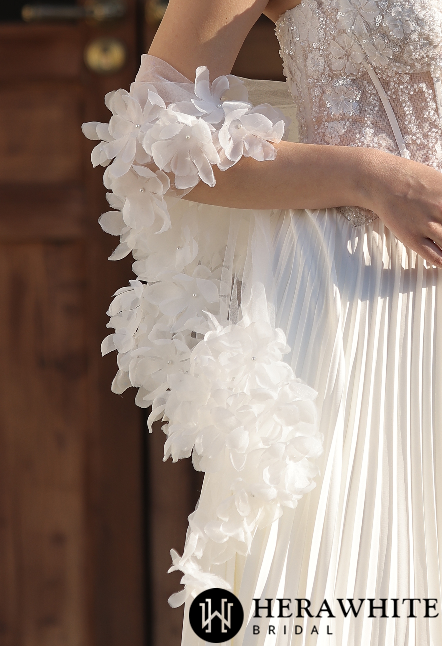 3D Floral Applique Bridal cape