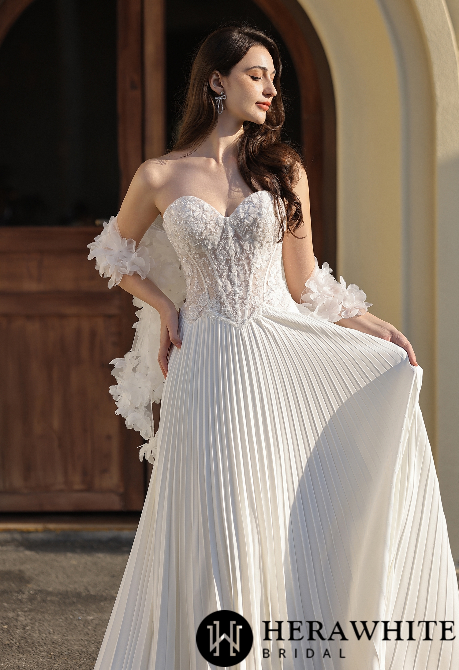3D Floral Applique Bridal cape
