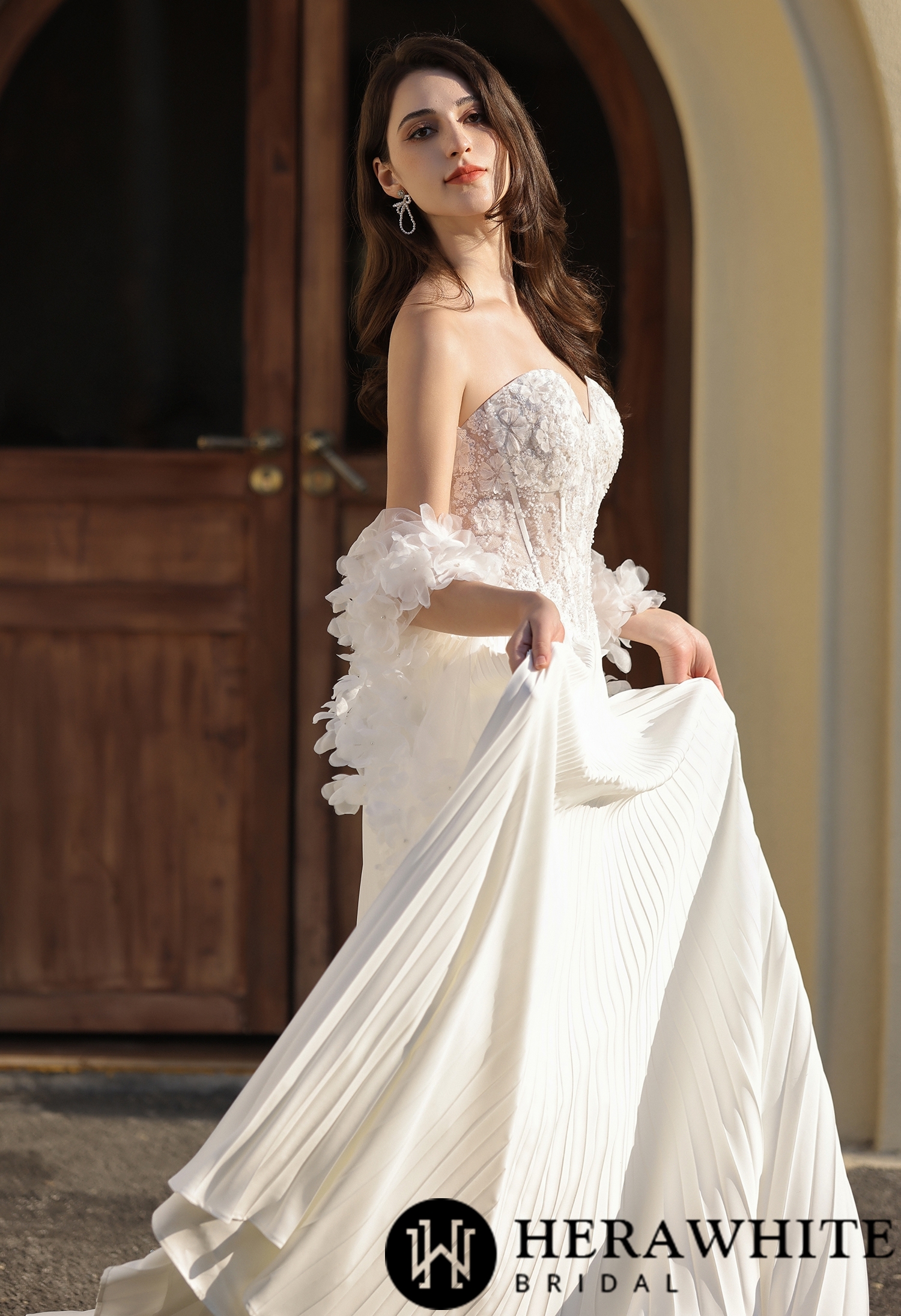3D Floral Applique Bridal cape