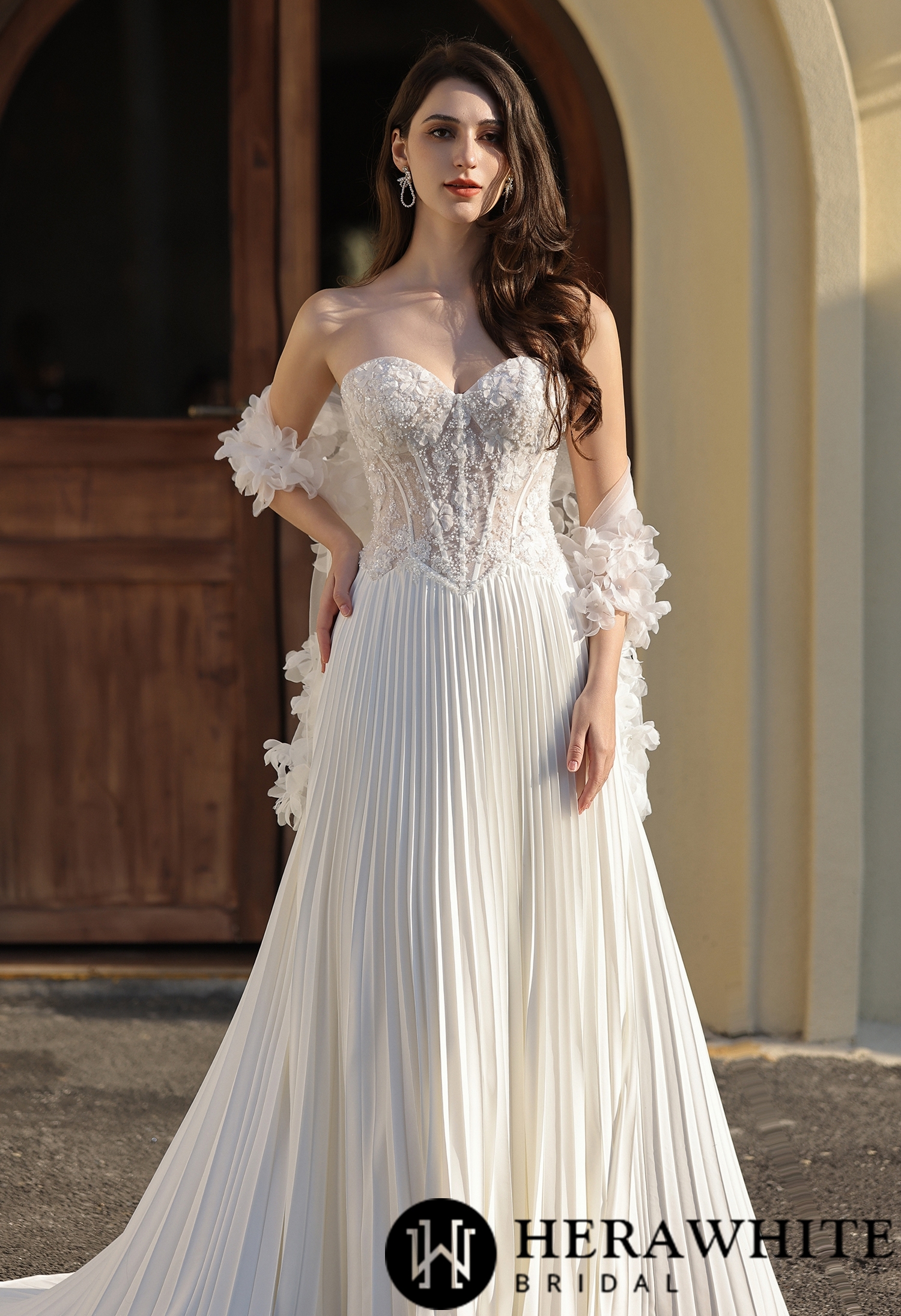 3D Floral Applique Bridal cape