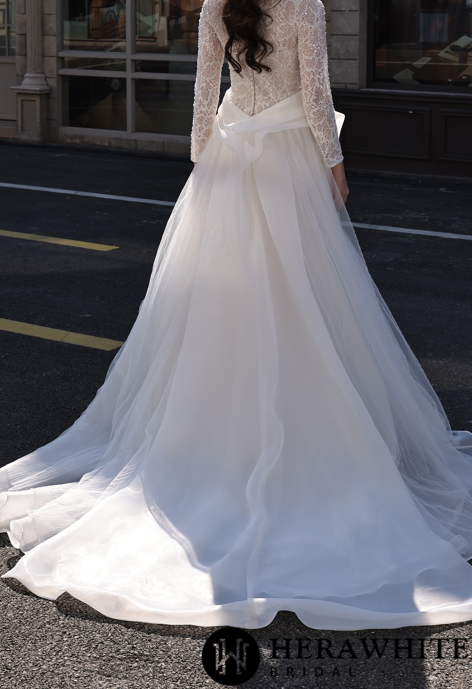 Tulle Bridal Overskirt with Train