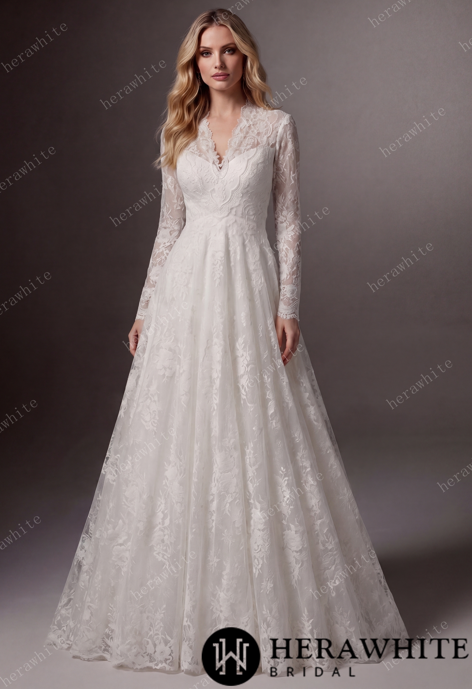 Vintage Boho Lace Sheath Wedding Gown With Illusion Long Bell Sleeves
