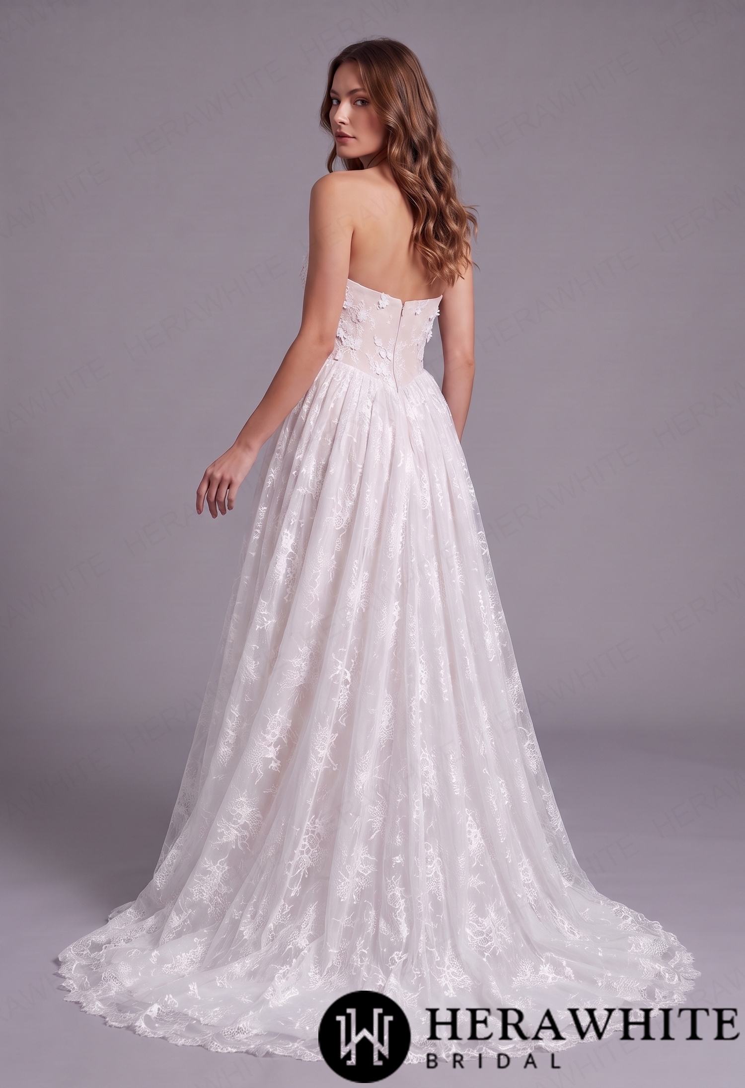 Vintage Sweetheart  Allover Chantilly Lace  Ballgown Wedding Dress