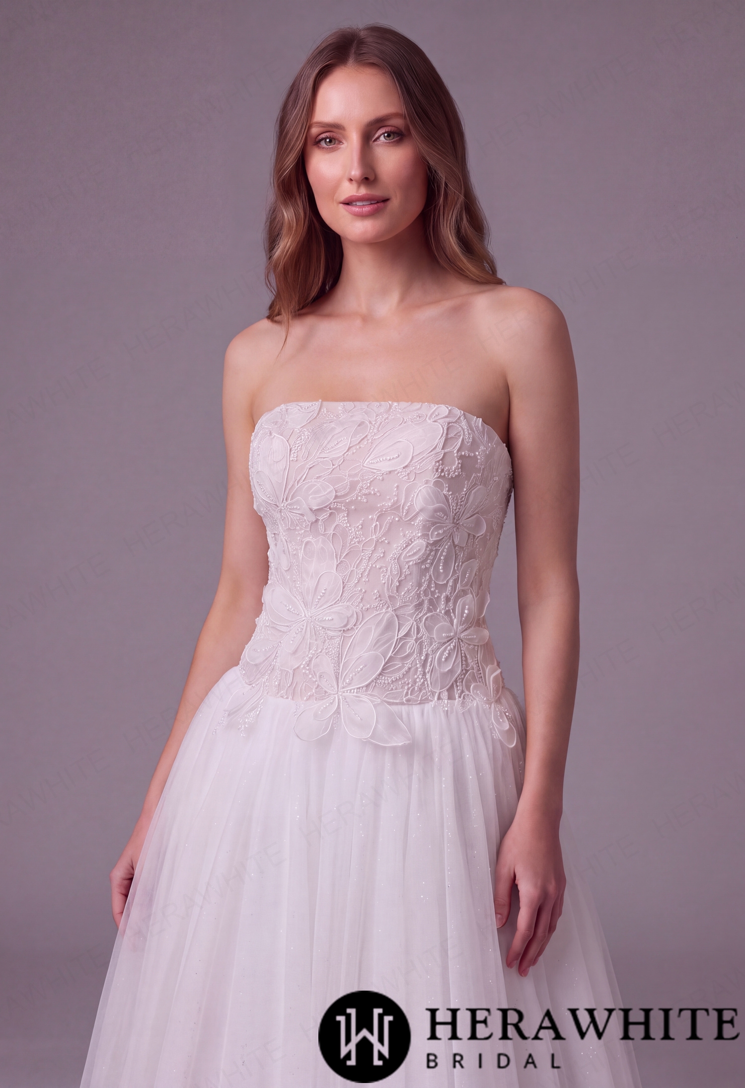 Romantic Glitter Tulle Ballgown with Detachable Shawl