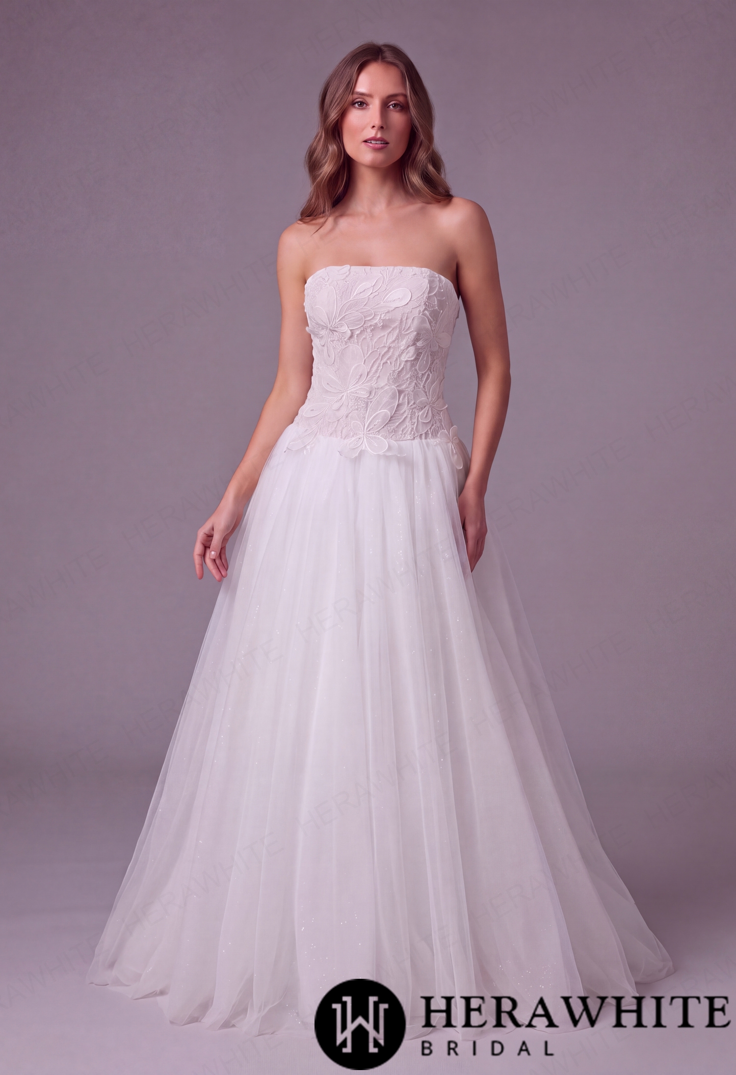 Romantic Glitter Tulle Ballgown with Detachable Shawl