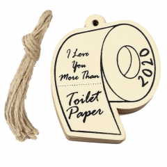 Wooden toilet paper decoration with letter customed