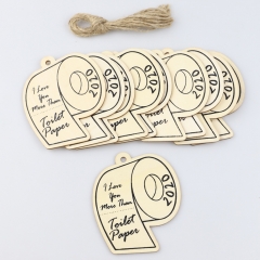 Wooden toilet paper decoration with letter customed