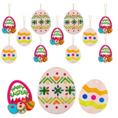 wooden DIY color Easter ornaments