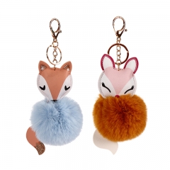 Fakefur fox keychain, cute keychain