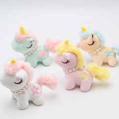 Plush unicorn keychain decoration