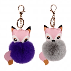 Fakefur fox keychain, cute keychain