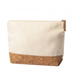 Canvas and cork cosmetic bag, make up bags