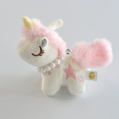 Plush unicorn keychain decoration