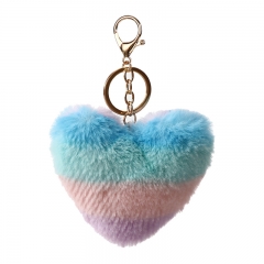 Fakefur heart keychain