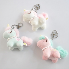 Plush unicorn keychain decoration