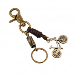 Real leather keychain, alloy elephant keychain