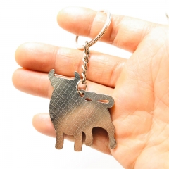 metal keychain, bull keychain