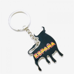 metal keychain, bull keychain