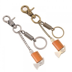 Real leather keychain, alloy keychain